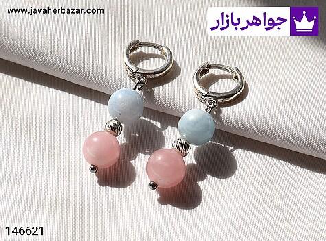 گوشواره نقره کوارتز و آکوامارین لوکس زنانه - 146621