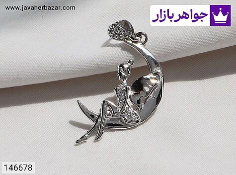 مدال نقره زنانه گردنبند نقره طرح فرشته زنانه - 146678