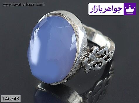 انگشتر عقیق یمنی مردانه انگشتر نقره عقیق یمنی پشت بسته کبود مردانه دست ساز حرزدار به همراه تربت امام حسین - 146748