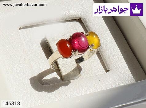 انگشتر عقیق زنانه انگشتر نقره عقیق طرح سروناز زنانه - 146818