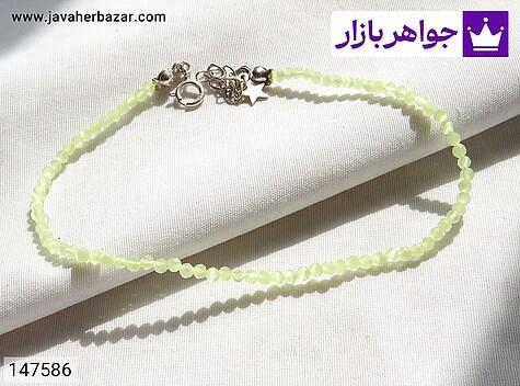 دستبند سنگی جید زنانه دستبند سنگی نقره جید طرح مریم زنانه ظریف - 147586