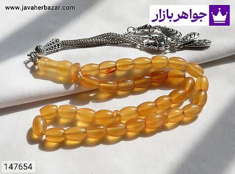 تسبیح عقیق یمنی نارنجی 33 دانه تسبیح عقیق یمنی نارنجی 33 دانه پرتقالی خاص - 147654