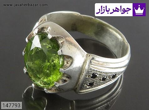 انگشتر نقره زبرجد با شکوه مردانه دست ساز - 147793