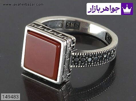 انگشتر عقیق مردانه انگشتر نقره عقیق زیبا مردانه میکروستینگ - 149483