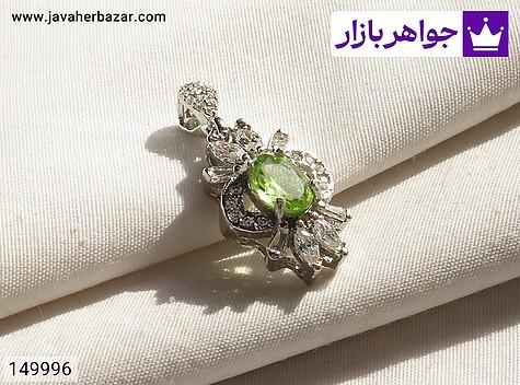 گردنبند زبرجد مدال نقره زبرجد خوشرنگ زنانه - 149996