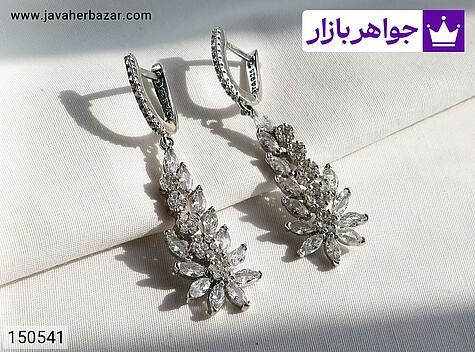 گوشواره نقره زنانه گوشواره نقره جواهری شیک زنانه - 150541