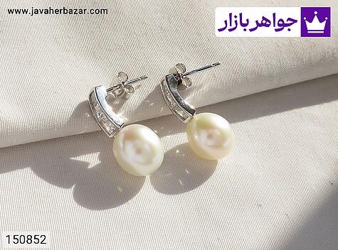 گوشواره مروارید زنانه گوشواره نقره مروارید طرح رزیتا زنانه - 150852