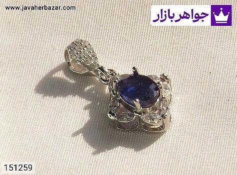 مدال یاقوت آفریقایی زنانه مدال نقره یاقوت آفریقایی کبود طرح سروناز زنانه - 151259