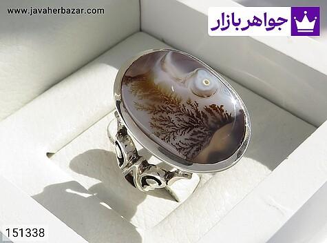 انگشتر نقره عقیق شجر طرح منظره مردانه دست ساز - 151338