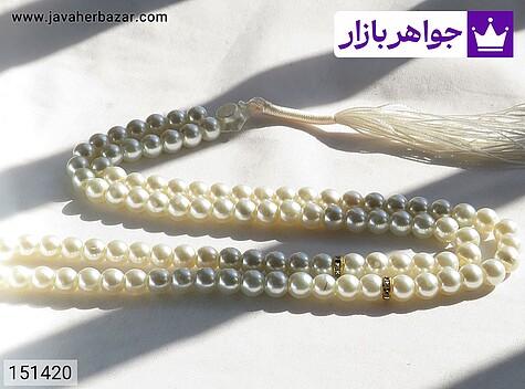 تسبیح مروارید سفید 101 دانه تسبیح مروارید سنتاتیک زیبا 101دانه - 151420