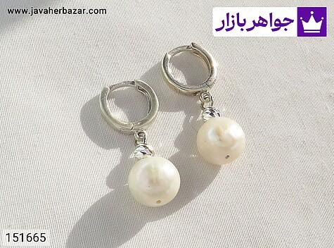 گوشواره مروارید زنانه گوشواره نقره مروارید طرح پرنسس زنانه دست ساز - 151665