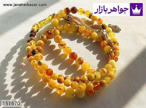 تسبیح کهربا بولونی لهستان 101 دانه مرغوب - 151670