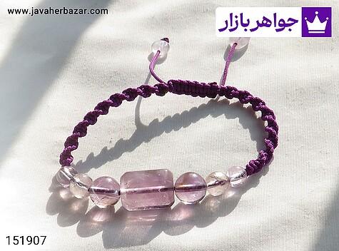 دستبند سنگی آمتیست خوشرنگ زنانه - 151907