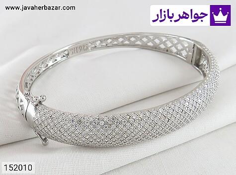 دستبند نقره زنانه دستبند نقره النگو یی جواهری زنانه - 152010