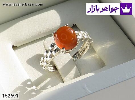 انگشتر رولکس زنانه انگشتر نقره عقیق یمنی نارنجی رکاب رولکسی زنانه - 152691