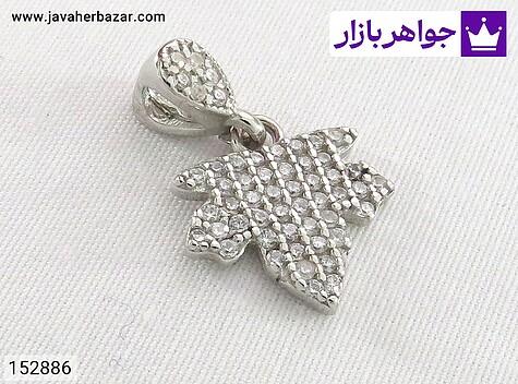 مدال نقره زنانه گردنبند نقره طرح برگ زنانه - 152886