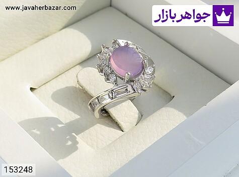 انگشتر عقیق یمنی زنانه انگشتر نقره عقیق یمنی سوسنی طرح خجسته زنانه - 153248