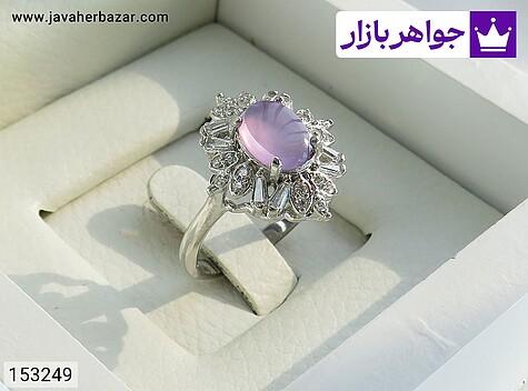 انگشتر نقره عقیق یمنی سوسنی طرح مجلل زنانه - 153249