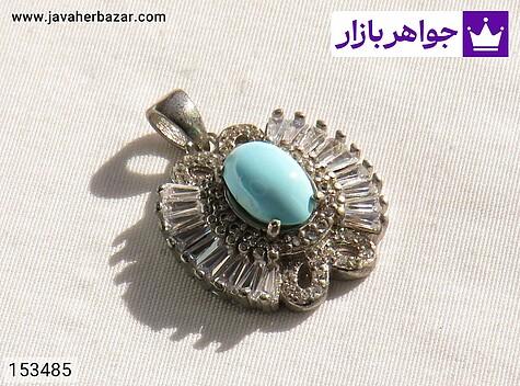 مدال فیروزه نیشابوری زنانه مدال نقره فیروزه نیشابوری خوشرنگ زنانه - 153485