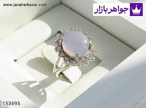 انگشتر عقیق یمنی زنانه انگشتر نقره عقیق یمنی کبود طرح خورشید زنانه - 153695