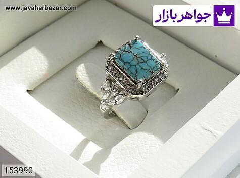 انگشتر فیروزه نیشابوری زنانه انگشتر نقره فیروزه نیشابوری شجر ی زیبا زنانه - 153990