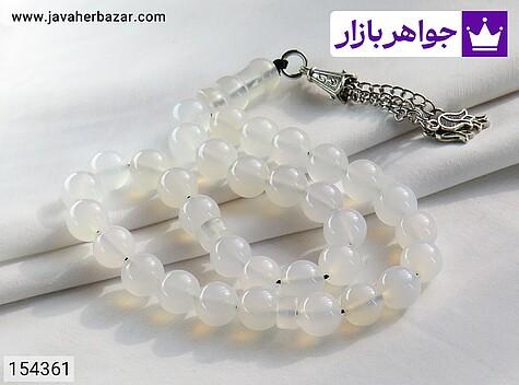 تسبیح عقیق یمنی سفید 33 دانه تسبیح عقیق یمنی 33 دانه کبود - 154361