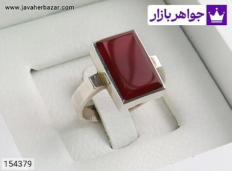 انگشتر عقیق یمنی قرمز مردانه انگشتر نقره عقیق یمنی قرمز خوشرنگ مردانه دست ساز - 154379