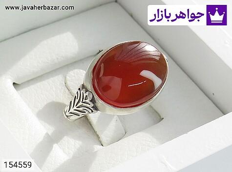 انگشتر عقیق یمنی مردانه انگشتر نقره عقیق یمنی خوشرنگ مردانه - 154559