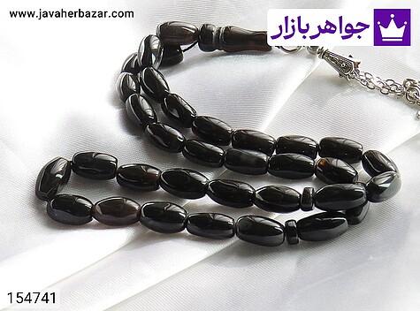تسبیح عقیق یمنی سیاه 33 دانه تسبیح عقیق یمنی سیاه 33 دانه خوش دست - 154741