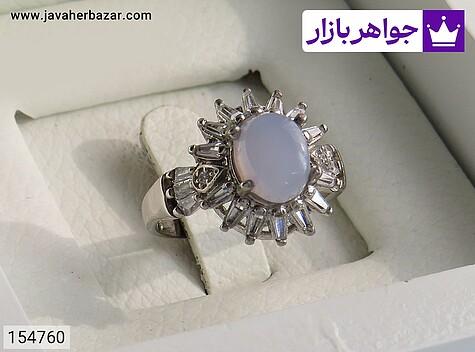 انگشتر عقیق یمنی زنانه انگشتر نقره عقیق یمنی کبود طرح بهار زنانه - 154760