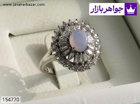 انگشتر نقره عقیق یمنی کبود خاص زنانه - 154770
