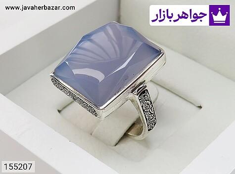 انگشتر نقره عقیق یمنی کبود لوکس مردانه دست ساز - 155207