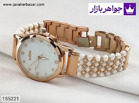 ساعت سفید ساعت مچی استیل مروارید طرح پرنسس زنانه - 155221