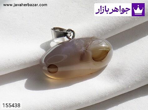 مدال عقیق مدال سنگ عقیق باباقوری دو چشم زیبا - 155438