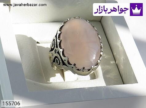 انگشتر عقیق یمنی مردانه انگشتر نقره عقیق یمنی کبود مخراج زمرد لوکس مردانه دست ساز - 155706