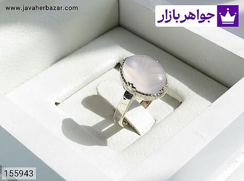 انگشتر نقره عقیق یمنی کبود خاص زنانه - 155943