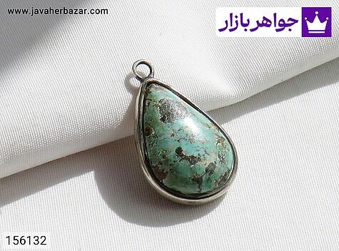مدال فیروزه نیشابوری گردنبند نقره فیروزه نیشابوری خوش نقش - 156132