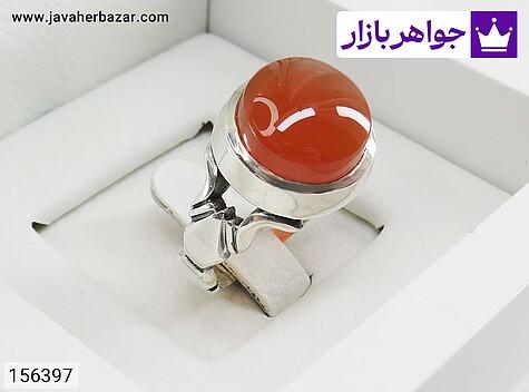 انگشتر عقیق یمنی نارنجی مردانه انگشتر نقره عقیق یمنی نارنجی لوکس مردانه - 156397