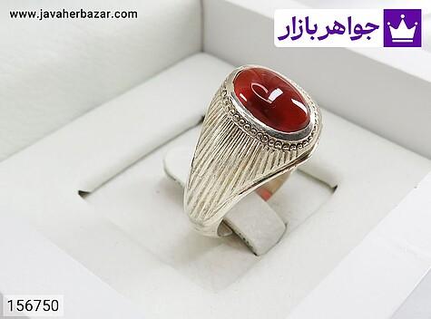 انگشتر عقیق یمنی قرمز مردانه انگشتر نقره عقیق یمنی قرمز دامله خاص مردانه دست ساز - 156750