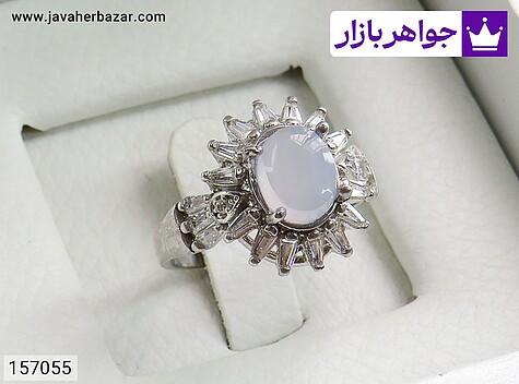 انگشتر عقیق یمنی زنانه انگشتر نقره عقیق یمنی کبود زنانه - 157055