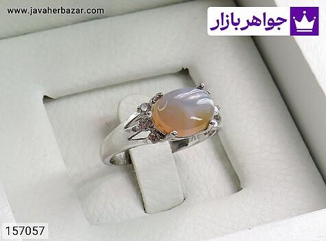 انگشتر عقیق یمنی زنانه انگشتر نقره عقیق یمنی طرح سروناز زنانه - 157057