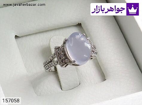 انگشتر نقره عقیق یمنی کبود طرح نازنین زنانه - 157058