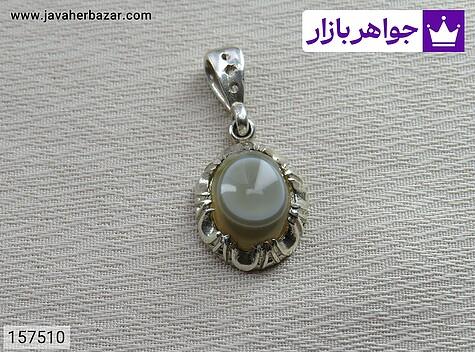 گردنبند نقره عقیق باباقوری خوش نقش زنانه - 157510