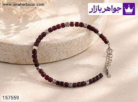 دستبند یاقوت زنانه دستبند نقره یاقوت سیلان بی نظیر زنانه - 157559