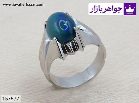 انگشتر نقره اپال بینظیر مردانه دست ساز - 157577