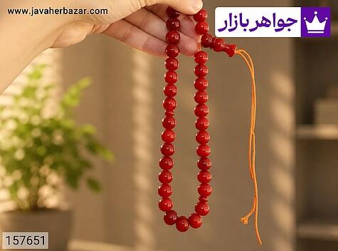 تسبیح سندلوس آلمان قرمز 33 دانه 8 میل گرد عطردار - 157651