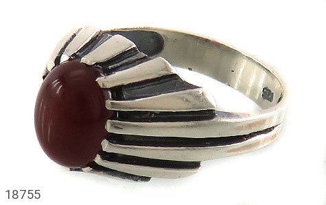 انگشتر نقره عقیق قرمز طرح پاشا مردانه - 18755