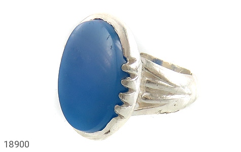 انگشتر نقره عقیق آبی درشت طرح قادر مردانه - 18900