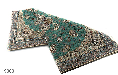 ترمه رومیزی بزرگ سنتی خوش رنگ دست ساز - 19303