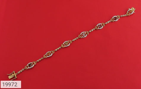 دستبند نقره چندنگین الماس دار مانی طرح سلطنتی زنانه - 19972